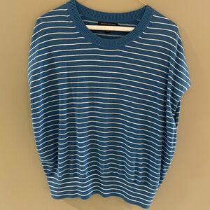 Banana Republic Blue and White Knit Top